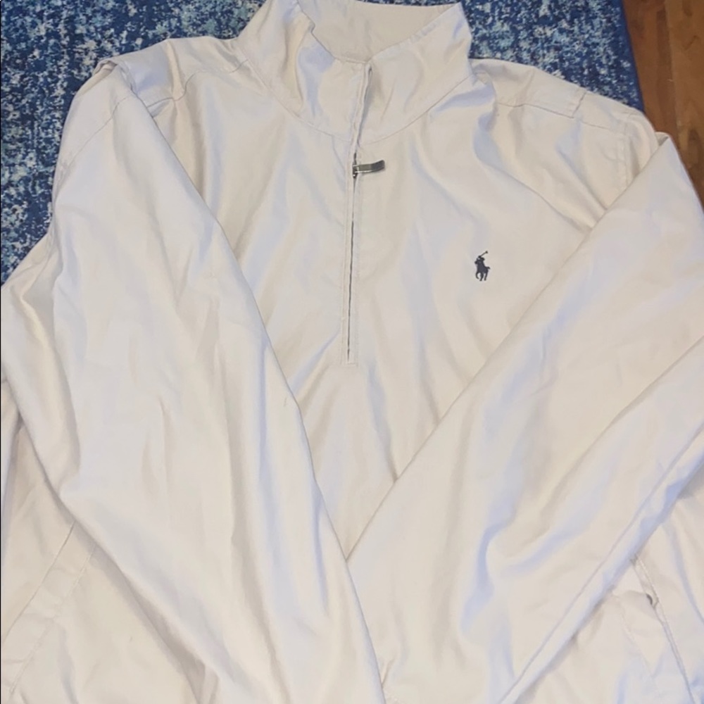 Tan polo by Ralph Lauren jacket